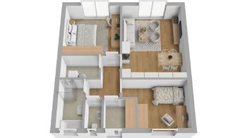 3D půdorys - Prodej domu 82 m², Bořetice