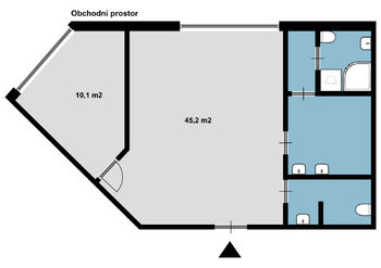 Pronájem obchodních prostor 55 m², Brno