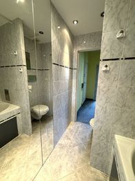 koupelna s vířivou vanou, WC - Prodej bytu 2+1 v osobním vlastnictví 49 m², Plzeň