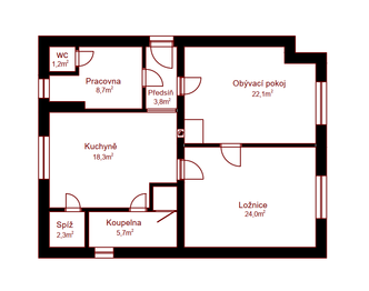Prodej bytu 3+1 v osobním vlastnictví 82 m², Prachatice