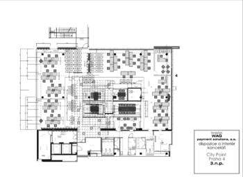 Plánek kanceláří - Pronájem kancelářských prostor 697 m², Praha 4 - Nusle