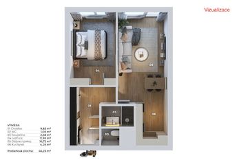 Prodej bytu 2+kk v osobním vlastnictví 47 m², Praha 8 - Kobylisy