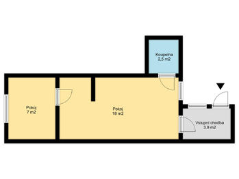 Prodej bytu 1+1 v osobním vlastnictví 31 m², Chrášťany