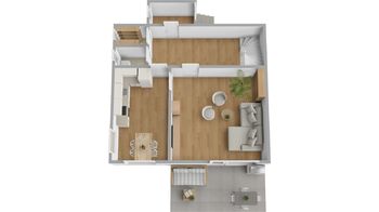 Rodinný dům, Pod Budínem, Rychnov nad Kněžnou - vizualizace - 1. NP - Prodej domu 95 m², Rychnov nad Kněžnou