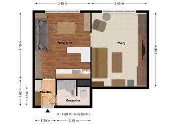 Pronájem bytu 1+1 v osobním vlastnictví 37 m², Nové Strašecí