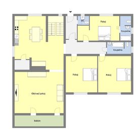 Orientační půdorys 1. patra - Prodej domu 333 m², Klecany