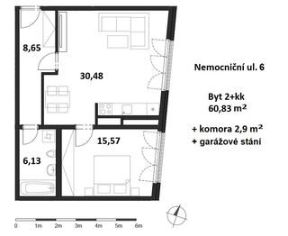 Pronájem bytu 2+kk v osobním vlastnictví 65 m², Plzeň