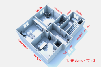 dispozice 1. NP domu ... - Prodej domu 112 m², Havlíčkův Brod