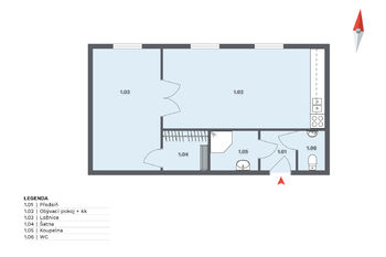 Pronájem bytu 2+kk v osobním vlastnictví 59 m², Praha 5 - Smíchov