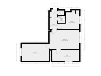 4. 2D okótovaný půdorys bytu - Prodej bytu 3+1 v osobním vlastnictví 60 m², Chrudim