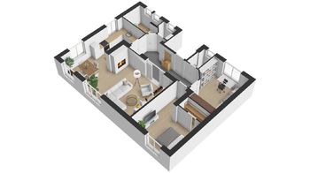 Půdorys 3D - Pronájem bytu 3+kk v osobním vlastnictví 96 m², Ostrava