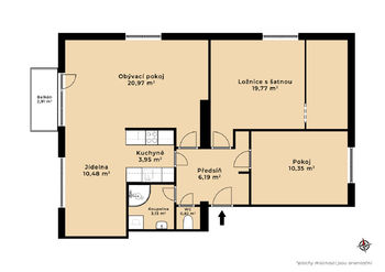 Prodej bytu 3+kk v osobním vlastnictví 82 m², Praha 6 - Dejvice