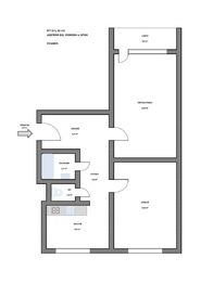 půdorys - Prodej bytu 2+1 v osobním vlastnictví 62 m², Svoboda nad Úpou