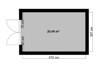 Orientační půdorys - Prodej garáže 27 m², Nymburk