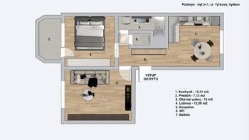 Prodej bytu 2+1 v družstevním vlastnictví 58 m², Vyškov