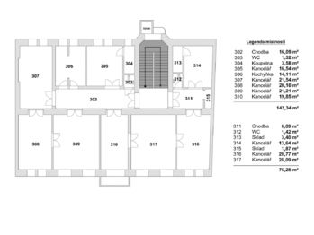 Pronájem kancelářských prostor 218 m², Praha 8 - Karlín