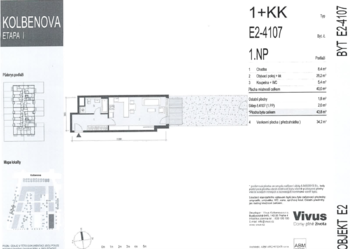 Prodej bytu 1+kk v osobním vlastnictví 44 m², Praha 9 - Vysočany