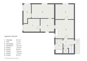 Dispozice domu - PATRO - Prodej pozemku 681 m², Praha 6 - Ruzyně