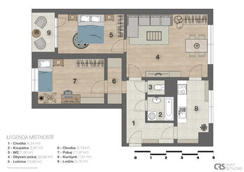 Prodej bytu 3+1 v osobním vlastnictví 69 m², Praha 5 - Hlubočepy