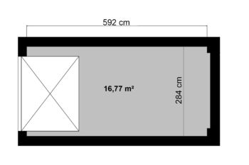 Orientační půdorys - Prodej garáže 18 m², Kolín