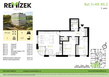 Prodej bytu 3+kk v osobním vlastnictví 75 m², Praha 5 - Radlice