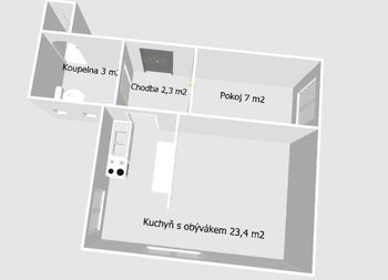 Pronájem bytu 2+kk v osobním vlastnictví 45 m², Jindřichův Hradec