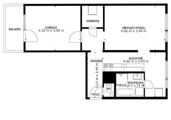 Pronájem bytu 2+1 v osobním vlastnictví 59 m², Třebíč