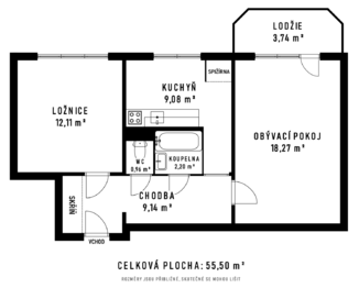 Prodej bytu 2+1 v osobním vlastnictví 55 m², Vsetín