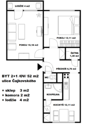 Prodej bytu 2+1 v osobním vlastnictví 52 m², Šumperk