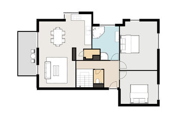 Půdorys spodní části - Prodej bytu 4+kk v osobním vlastnictví 130 m², Říčany