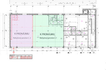 Půdorys komerčních prostor. - Pronájem obchodních prostor 150 m², Brandýs nad Labem-Stará Boleslav