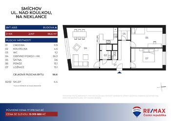 Prodej bytu 3+kk v osobním vlastnictví 97 m², Praha 5 - Smíchov