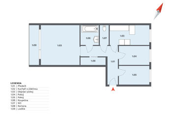 Prodej bytu 3+1 v osobním vlastnictví 77 m², Praha 4 - Háje