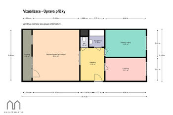 Vizualizace po reko. - Prodej bytu 3+1 v osobním vlastnictví 79 m², Praha 4 - Háje