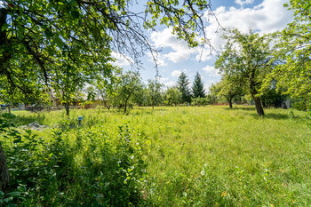 Pohled na nabízený pozemek - Prodej pozemku 702 m², Chlumec nad Cidlinou