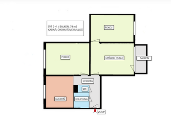 Prodej bytu 3+1 v osobním vlastnictví 64 m², Kadaň