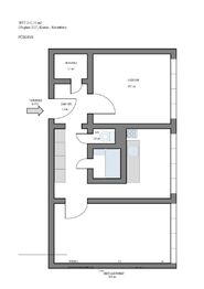 půdorys - Prodej bytu 2+1 v osobním vlastnictví 51 m², Kladno