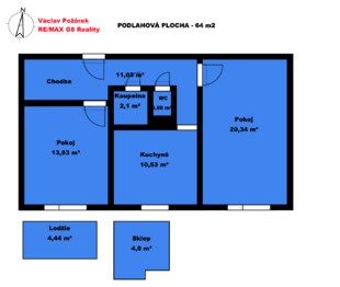 Prodej bytu 2+1 v osobním vlastnictví 64 m², Radomyšl