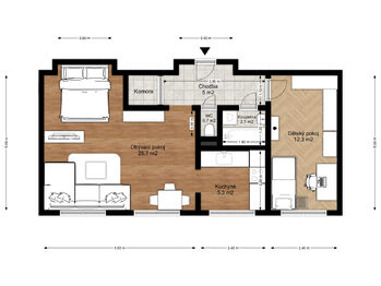 Prodej bytu 2+1 v osobním vlastnictví 53 m², Ostrava