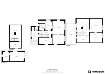 půdorys: sklep - 41 m2, garáž - 24 m2, 1NP - 73 mě, 2NP - 71 m2 + terasa - 22 m2 - Prodej domu 185 m², Rychnov nad Kněžnou