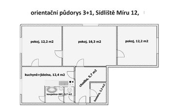 Prodej bytu 3+1 v družstevním vlastnictví 65 m², Volary