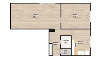 Pronájem bytu 2+1 v osobním vlastnictví 53 m², Sokolov