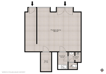Prodej obchodních prostor 45 m², Praha 9 - Vysočany