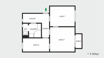 Prodej bytu 3+1 v osobním vlastnictví 68 m², Kuřim