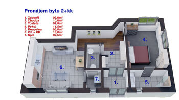 Pronájem bytu 2+kk v osobním vlastnictví 52 m², Dobříš