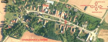 lokace domu v obci Chvalkovice - Prodej chaty / chalupy 125 m², Dešná