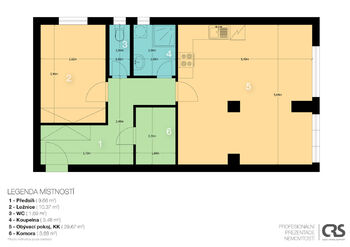 Pronájem bytu 2+kk v osobním vlastnictví 59 m², Praha 6 - Břevnov