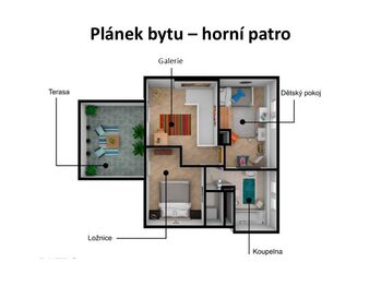 Plánek bytu - patro - Prodej bytu 4+kk v osobním vlastnictví 98 m², Praha 2 - Nové Město