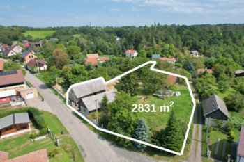 vyznačený pozemek - Prodej domu 58 m², Kněžmost