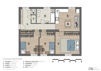 Prodej bytu 4+kk v osobním vlastnictví 73 m², Praha 6 - Břevnov